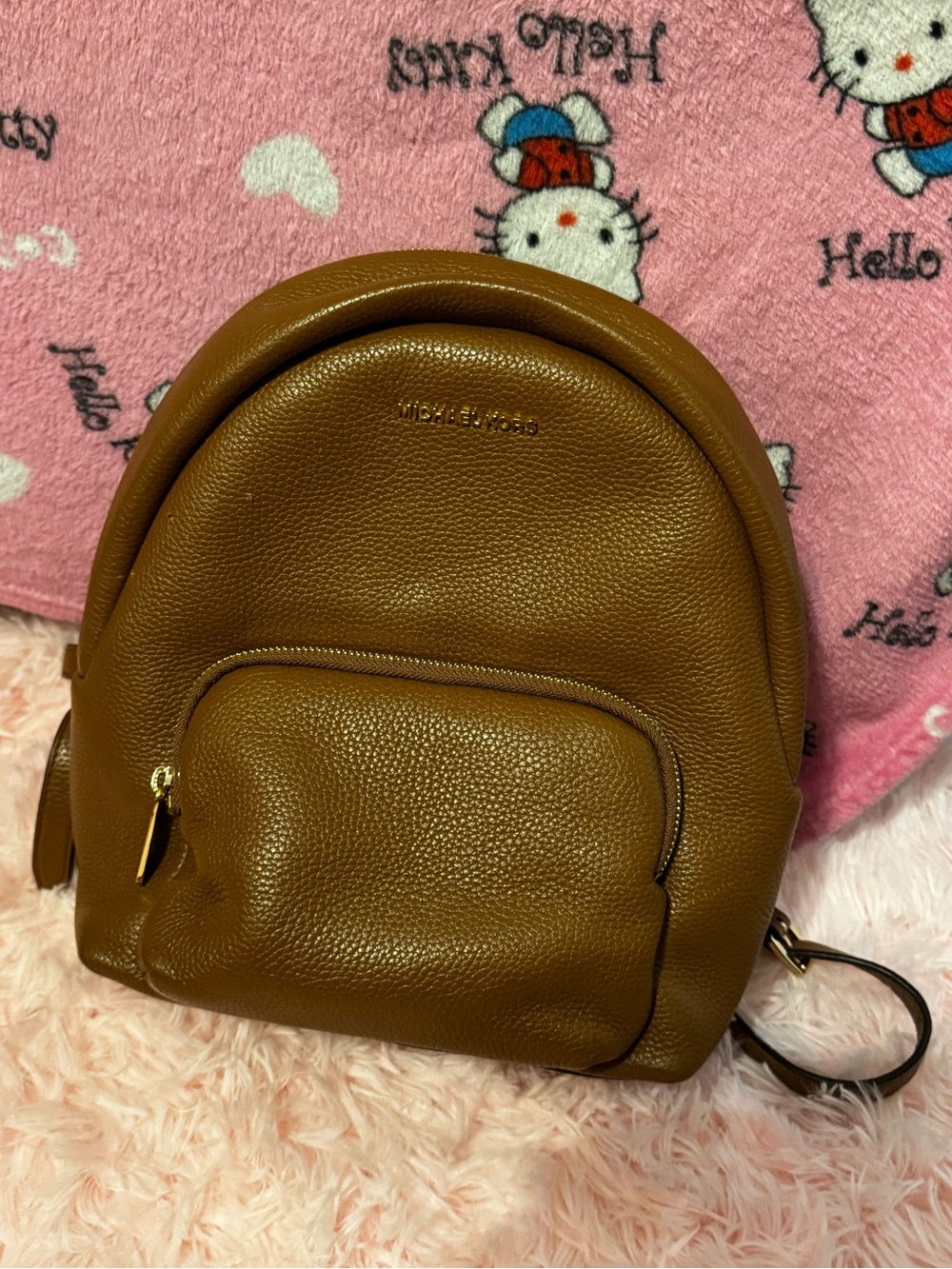 Michael Kors Brown Pebbled Leather Mini Backpack